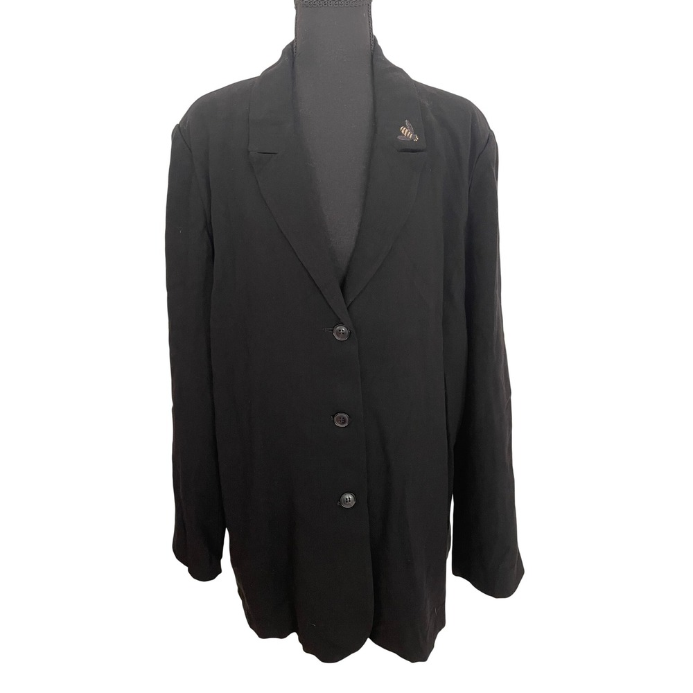 Disturbia Chloris Blazer Womens 16 Black Linen Embroidered Thistle Whimsigoth